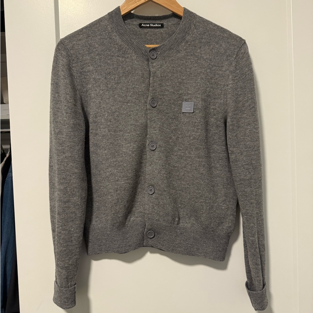 Acne Studios keva face cardigan sweater (100% wool) -  size M